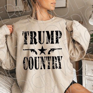 Trump PNG, Trump Country Military Style Sublimation, Trump 2024 Digital Download Clipart, Maglietta Patriottica Trump del 2° Emendamento Distressed Png