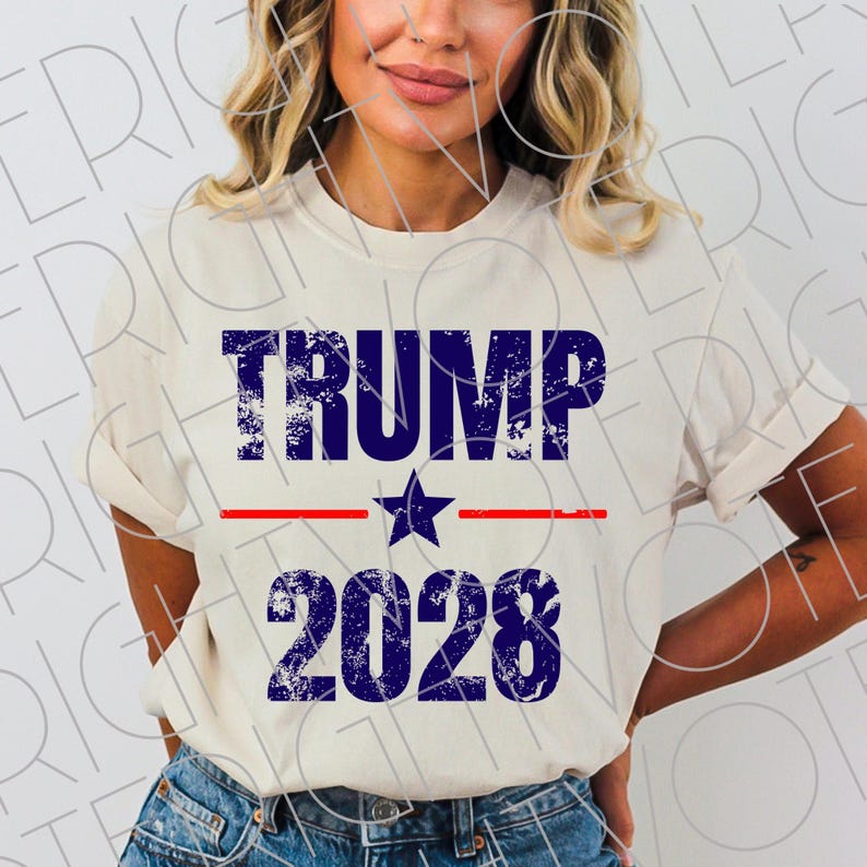 Trump 2028 PNG, Distressed Trump Minimalist Instant Download, Funny Trump 4th of July Digital Download, Distressed Patriotic Trump Clipart image 4