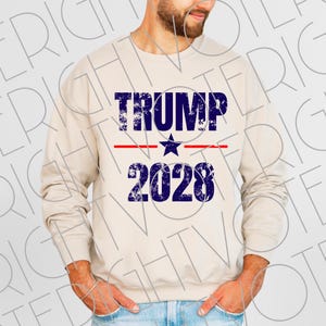 Trump 2028 PNG, Distressed Trump Minimalist Instant Download, Funny Trump 4th of July Digital Download, Distressed Patriotic Trump Clipart image 3