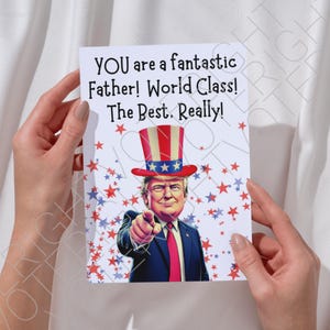 Druckbare Trump Vatertagskarte Für Ihn, Lustige Politische Digitaler Download Grußkarte für Trump-Anhänger, Niedlicher Vatertagskarte PDF