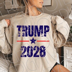 Trump 2028 PNG, Distressed Trump Minimalist Instant Download, Funny Trump 4th of July Digital Download, Distressed Patriotic Trump Clipart image 7