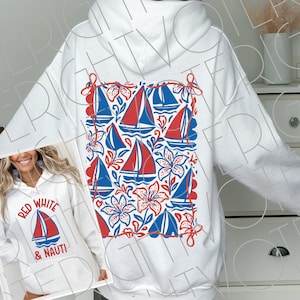 Bundle PNG d'été, sublimation de sublimation de voilier maritime de proue de coquette, 4 juillet recto verso et Design patriotique