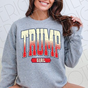 Trump Girl Varsity png, Republikein verhoogd rechts trots conservatief png, digitale download voor patriottische vrouwen, studente voor Trump 2024
