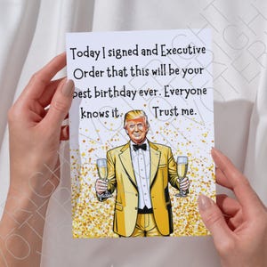Druckbare Trump Geburtstagskarte, lustiger politischer Humor Digitaler Download Grußkarte für Trump-Anhänger, Geburtstage großartig machen Meme PDF