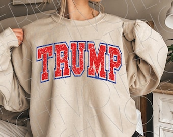 Trump Varsity PNG, Faux Glitter Trump 47 Republican Proud Conservative Png, Digital Download For Patriotic America First MAGA Trump 2024
