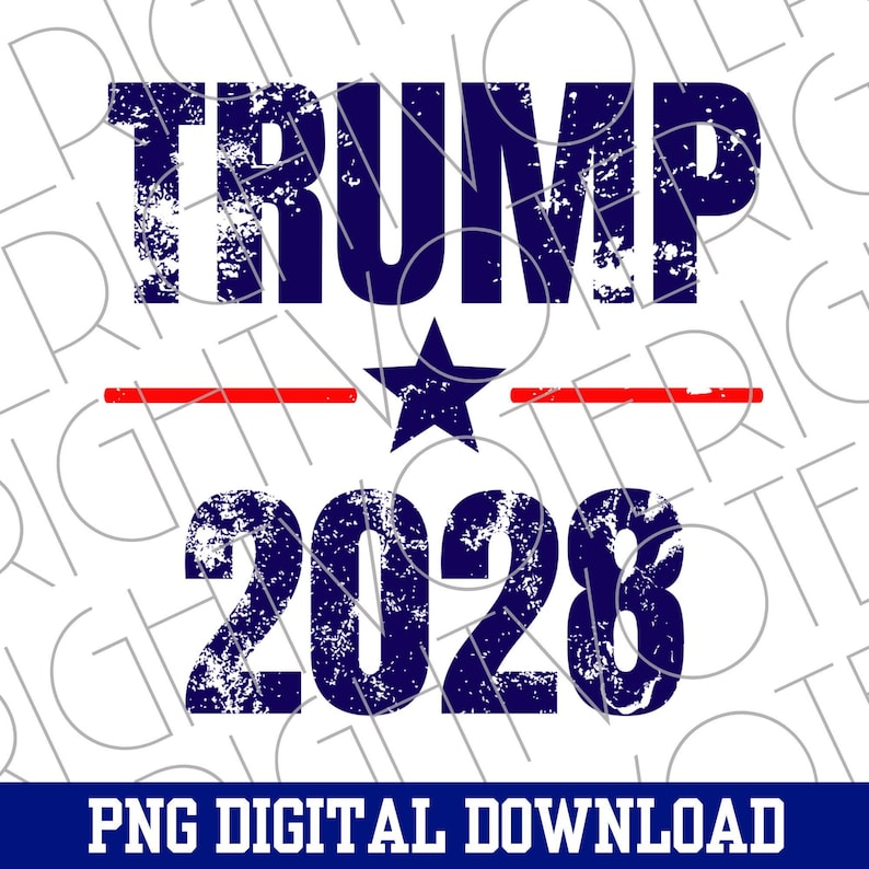 Trump 2028 PNG, Distressed Trump Minimalist Instant Download, Funny Trump 4th of July Digital Download, Distressed Patriotic Trump Clipart image 8