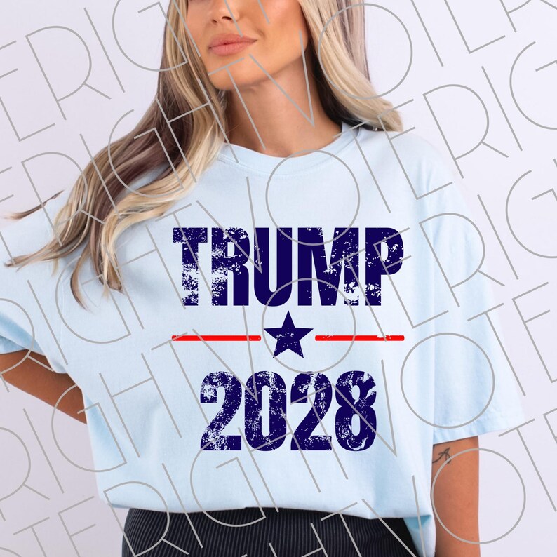 Trump 2028 PNG, Distressed Trump Minimalist Instant Download, Funny Trump 4th of July Digital Download, Distressed Patriotic Trump Clipart image 6