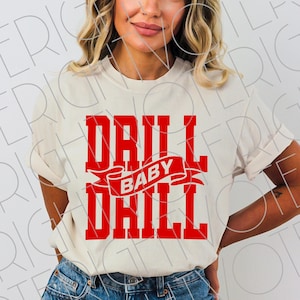 Taladro bebé taladro SVG, Taladro bebé taladro PNG, Archivo de sublimación de camiseta roja universitaria retro Trump Svg, Descarga digital instantánea