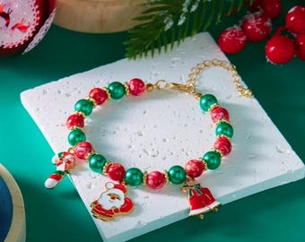 Christus Charm Armband | Weihnachtsmann | Glocke | Zuckerstange | Geschenk