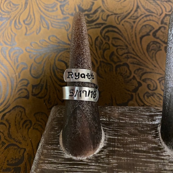 Name and Date Initials and Date Metal Hand Stamped Stamped | Etsy