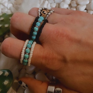 Seed bead stretch ring set