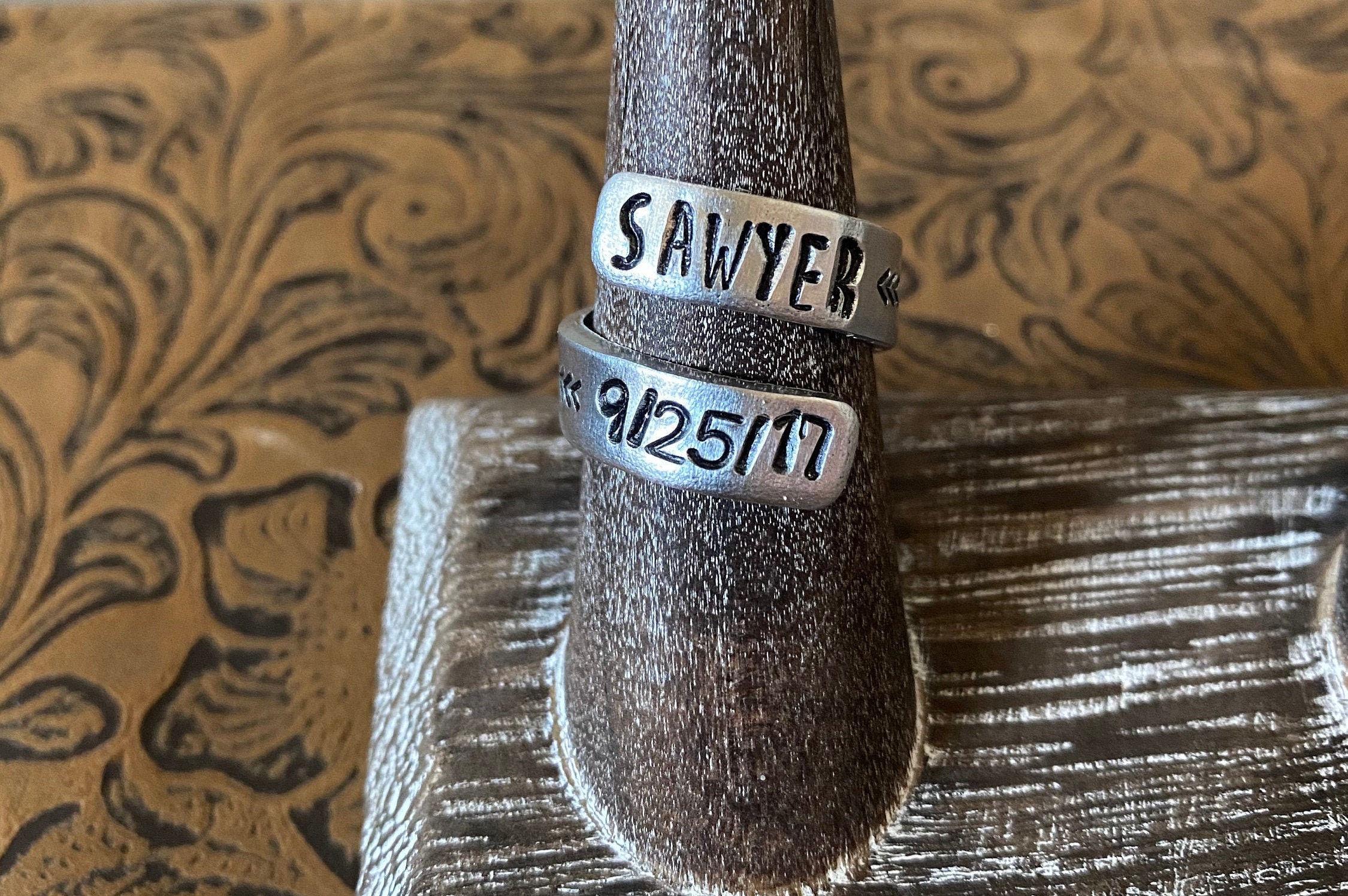 Name and Date Initials and Date Metal Hand Stamped Stamped | Etsy