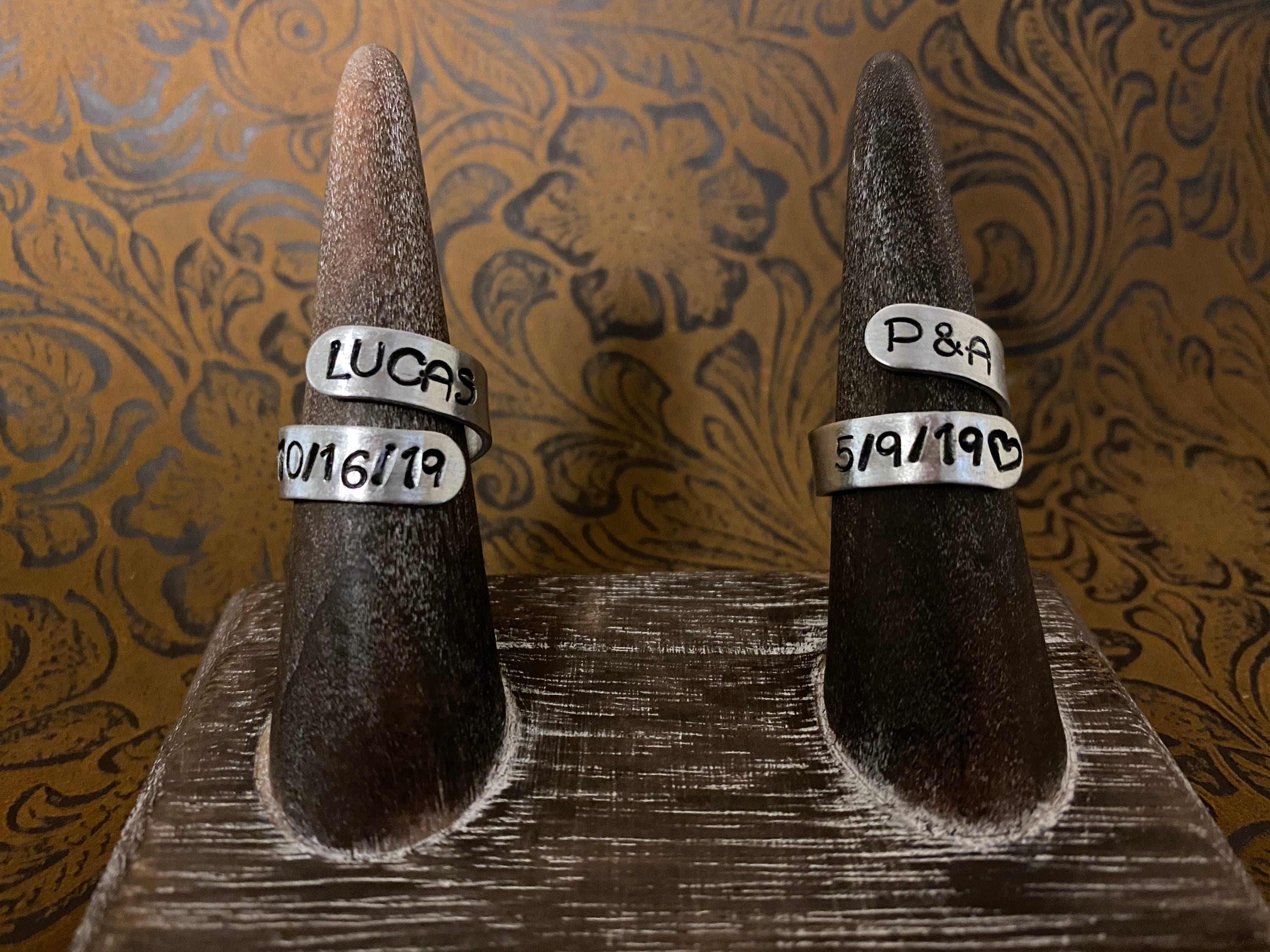 Name and Date Initials and Date Metal Hand Stamped Stamped | Etsy