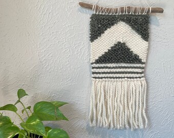 Ochre Mini Weaving Small Hand Woven Wall Hanging Handwoven Art Tapestry ... - Hand Woven Wall Hanging Geometric