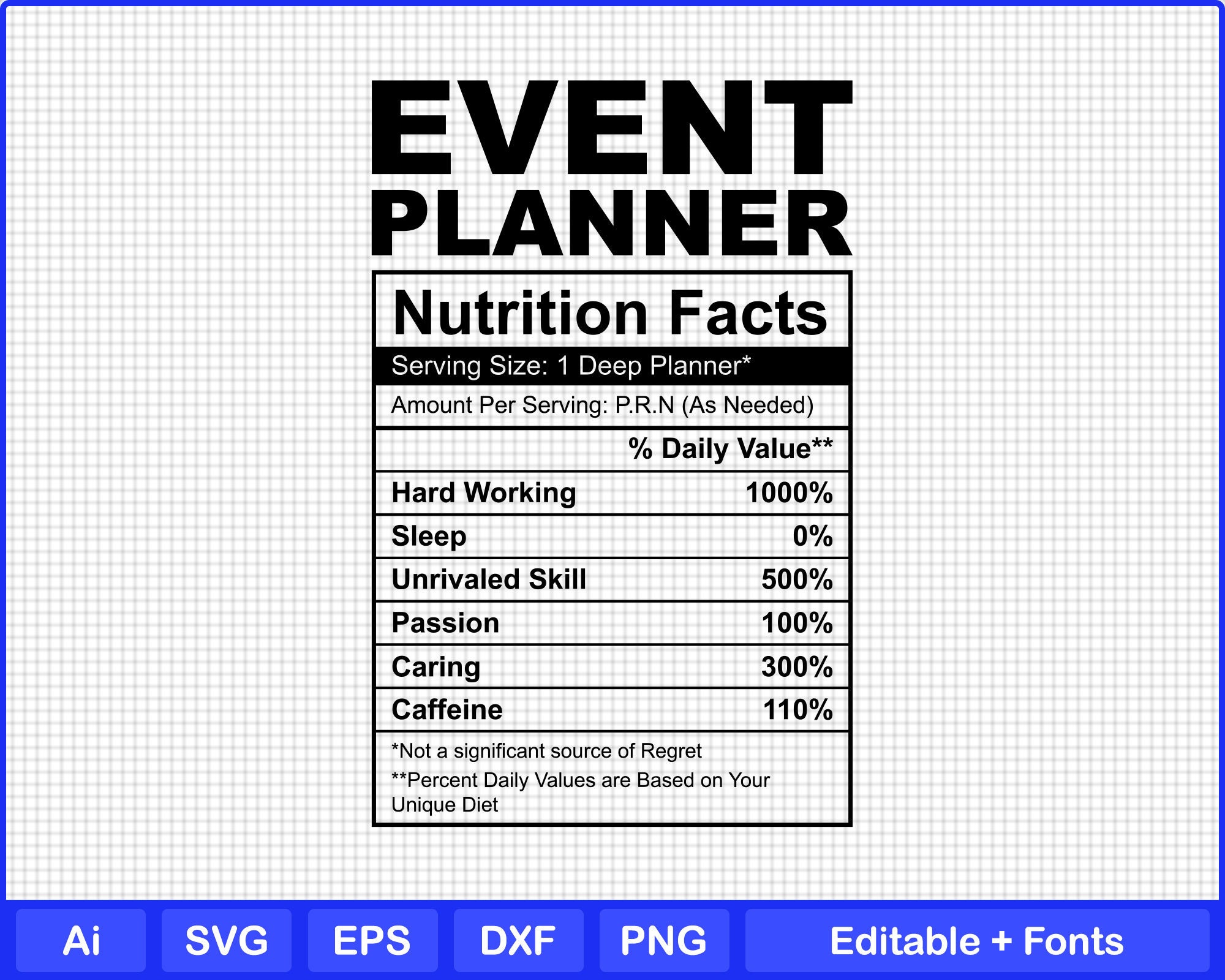 event-planner-nutrition-facts-editable-template-ai-svg-png-etsy