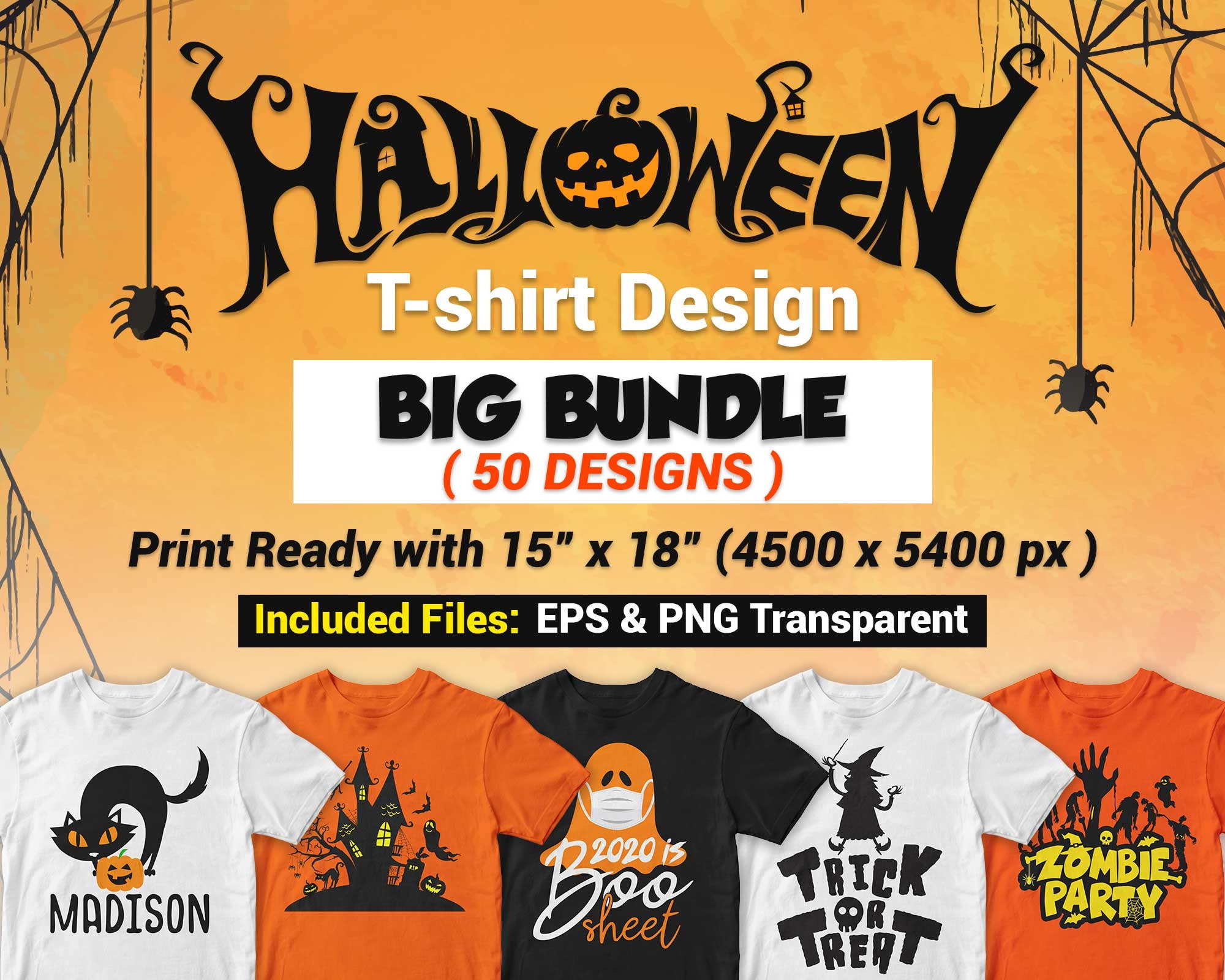 Halloween T Shirt Design Bundle Print Ready Etsy