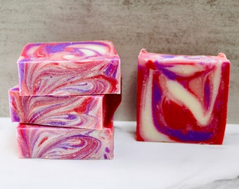 Love Spell Soap Bar, Handmade Handcrafted Artisan All Natural Vegan Soap, Moisturizing, Valentine's Day, Gift, Gifting, Spa, Favor, For Her