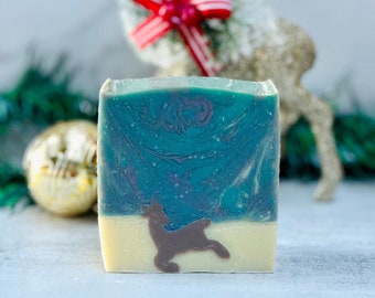 Sugar Plum Reindeer Soap Bar, Handmade, Handcrafted, Natural, Vegan, Christmas, Gift, Winter, Holiday Party Favor, Gift Idea, Gifts for Her