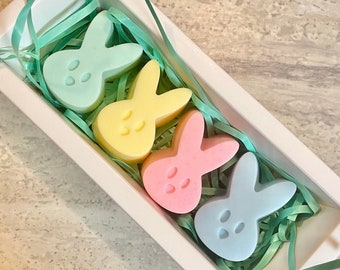 Easter Bunny "Peeps" Soap Bar Gift Set, Handmade Natural Glycerin Artisan Soap, Spring, Bath Beauty, Gift, Basket, Easter Basket idea