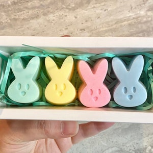 Easter Bunny Peeps Soap Bar Gift Set, Handmade Natural Glycerin Artisan Soap, Spring, Bath Beauty, Gift, Basket, Easter Basket idea image 2