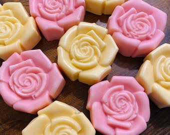 Rose Flower Party Favor Moisturizing Soap Bar, Handmade Artisan All Natural, Coconut Oil, Plant Based, Favors, Cocoa Butter, Gift, Spa