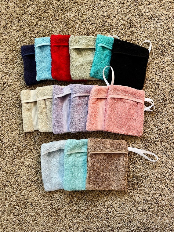 Soap Saver Sack, Handmade Soap Pouch, Shower Bag, Zero Waste, Soap Sock, Cotton Washcloth, Spa Gift, Travel Soap, Scrubber, Cotton
