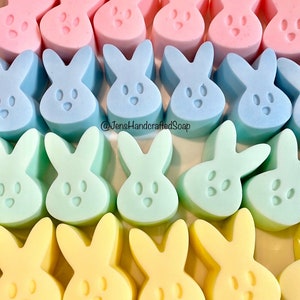 Easter Bunny Peeps Soap Bar Gift Set, Handmade Natural Glycerin Artisan Soap, Spring, Bath Beauty, Gift, Basket, Easter Basket idea image 4