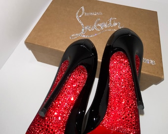 Custom crystallization of your Christian Louboutin RED soles