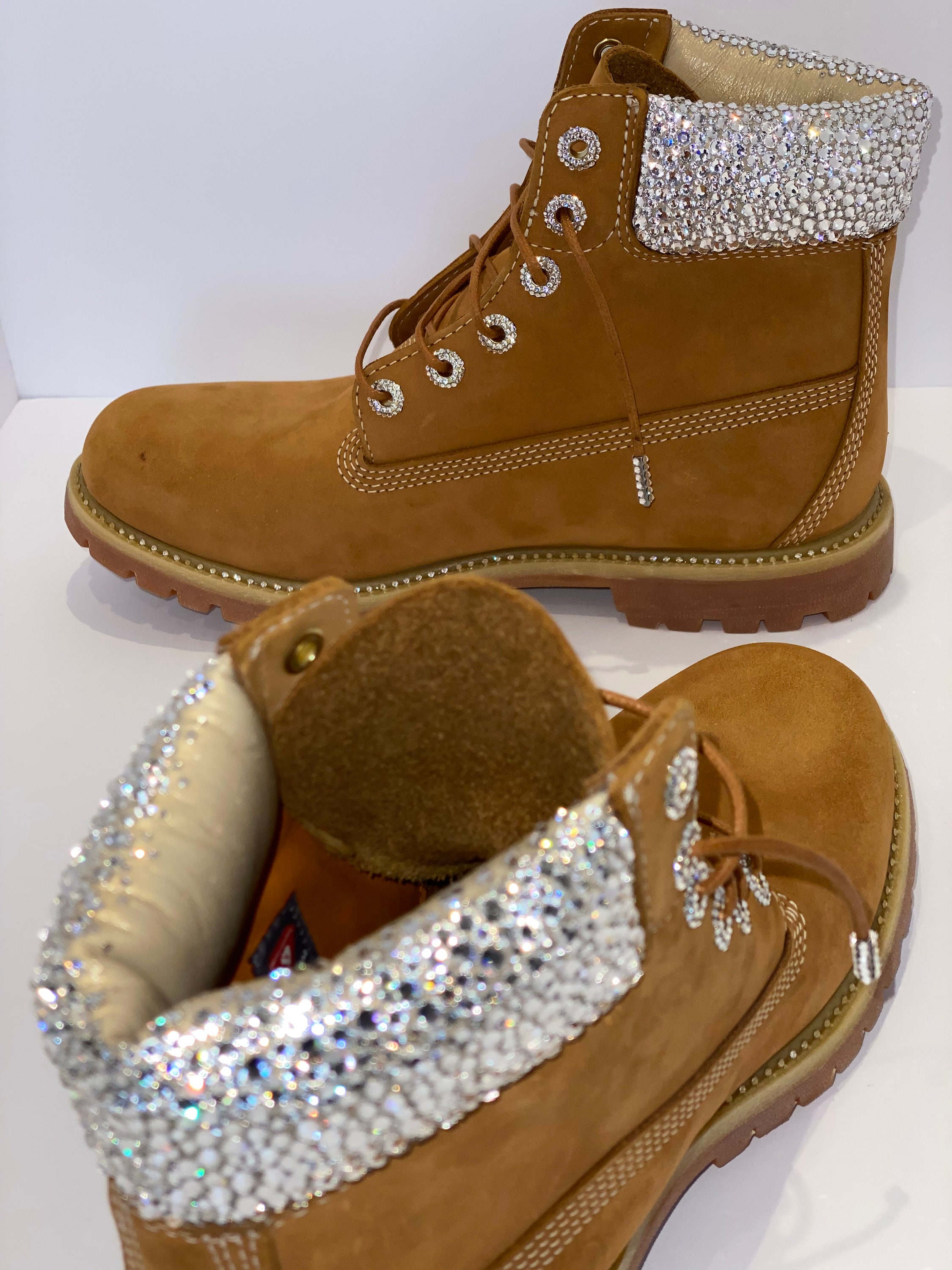 Timberland Custom Boots Men Brown White - RvceShops - Lily  crystal-embellished 95mm boots Argento