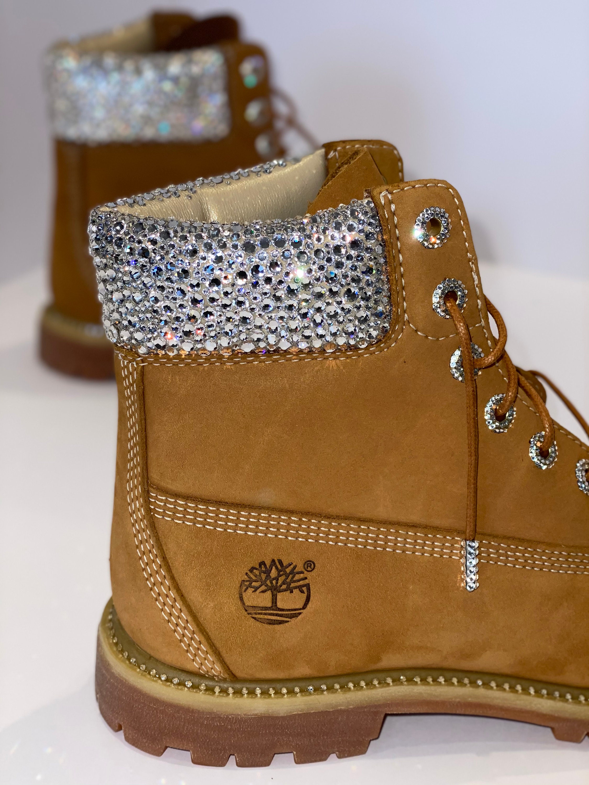 Milieuvriendelijk Zullen Donker worden Crystal Timberland Boots - Etsy