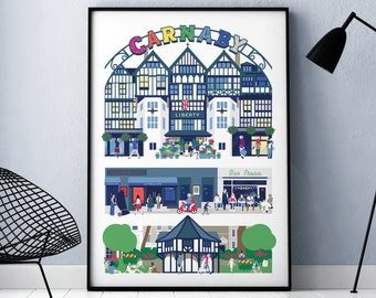 Soho London Home Decor in A2 or A3, Iconic London Poster, Best Friend Gift, Boyfriend Gift, Housewarming Gift, Ronnie Scotts, Bar Italia