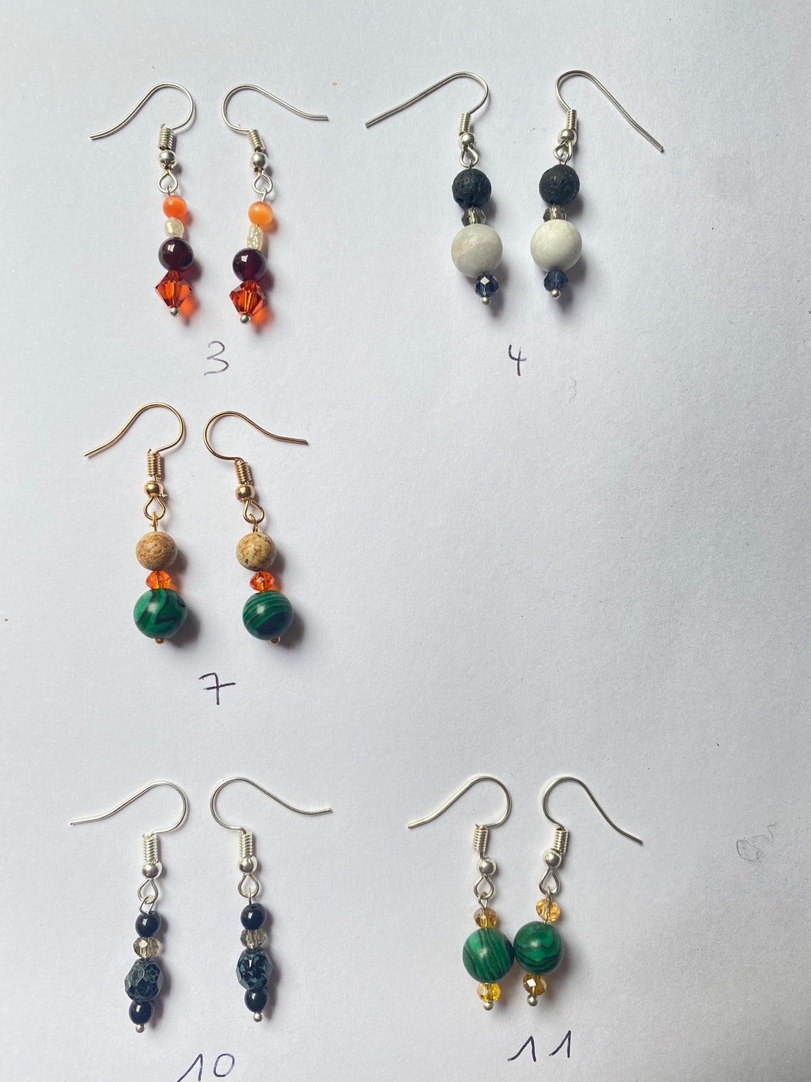 Earrings natural stones several choices Etsy