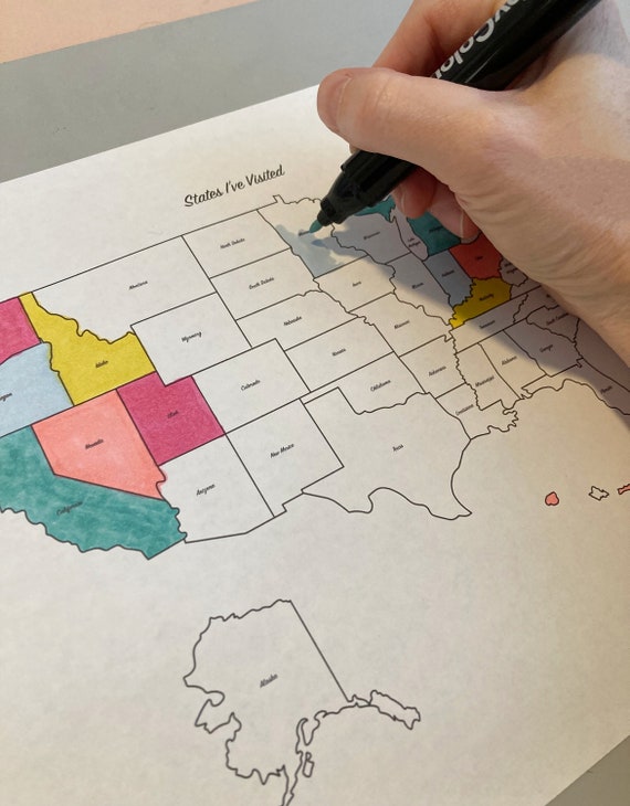 Interactive Visited States Map Printable Map