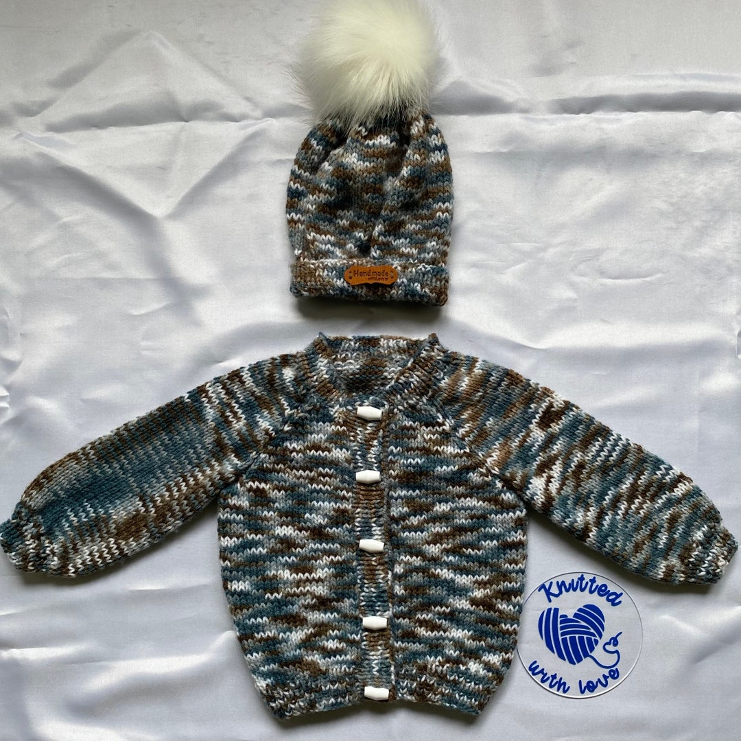 Hand Knitted Baby Boys Clothing Set Including Matching Etsy UK
