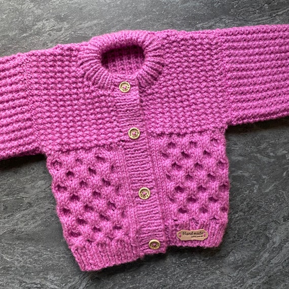 Hand knitted baby aran cardigans clearance