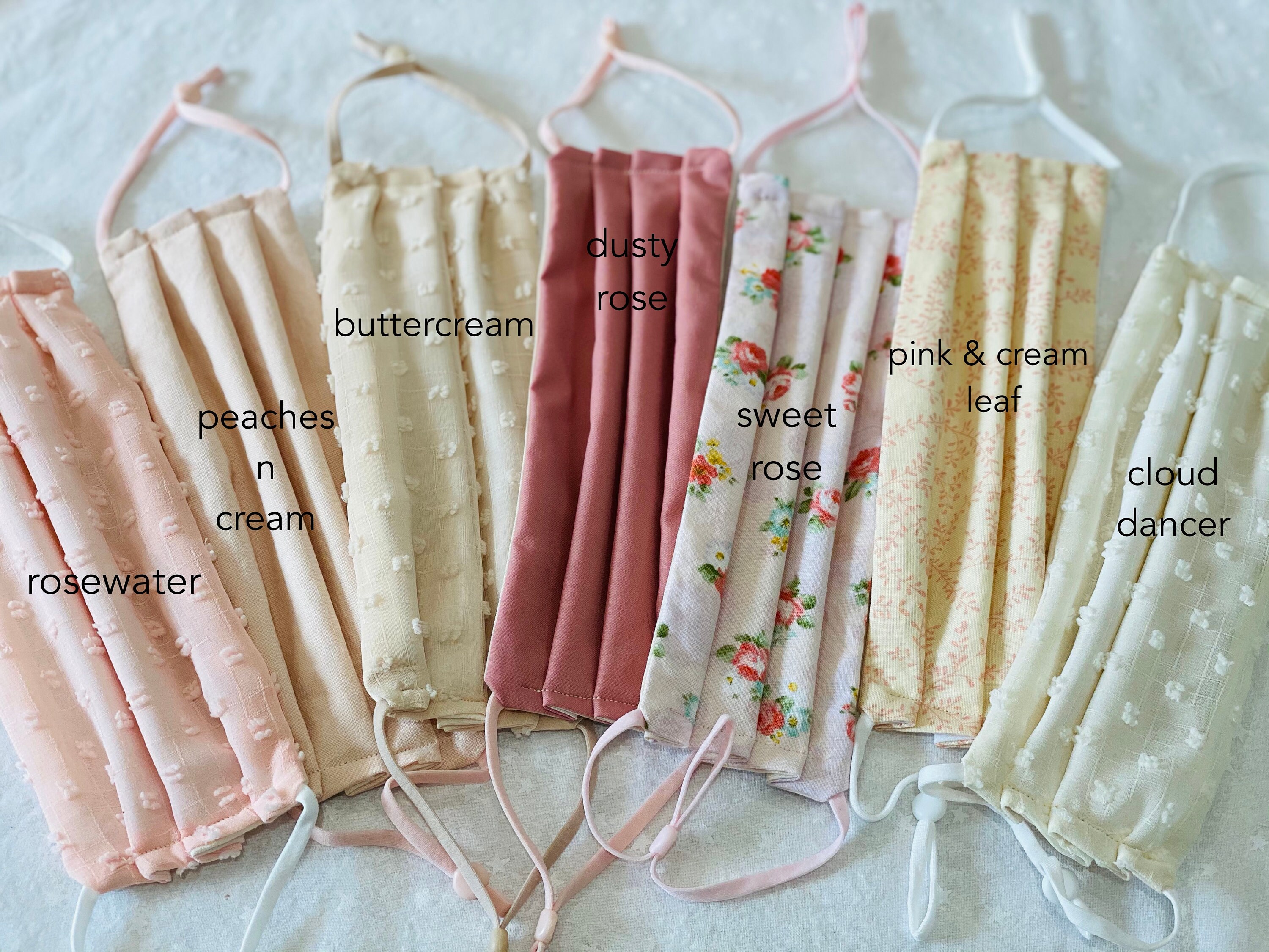 ROSES & CREAMS/ cotton muslin face mask/ pretty face masks/ Etsy