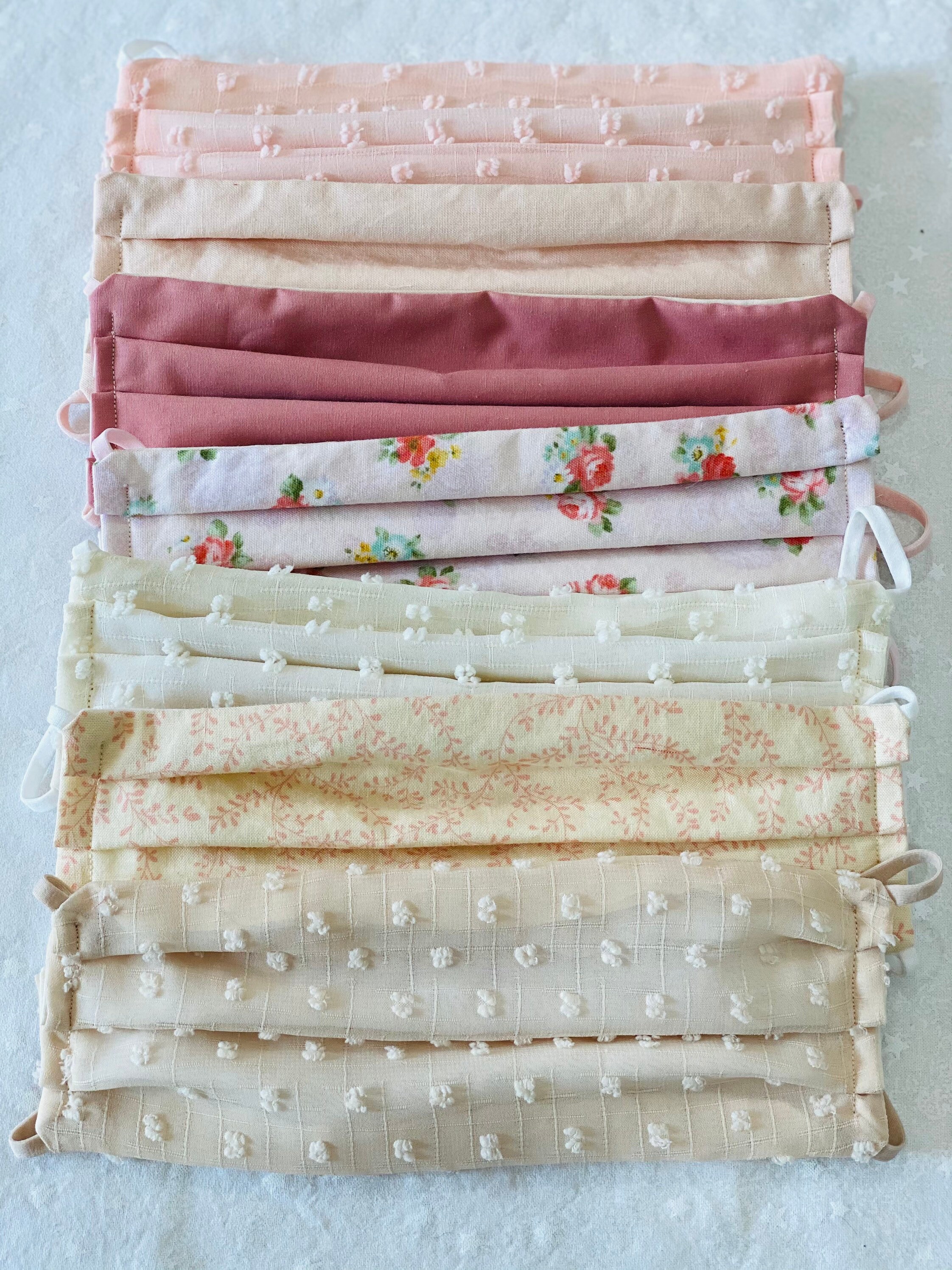 ROSES & CREAMS/ cotton muslin face mask/ pretty face masks/ Etsy