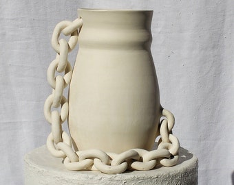 Handgemachte Keramik Kettenvase | Keramik Dekor | Obstschale dekorativ | modernes Wohndekor | organisches Dekor | Regal Dekor