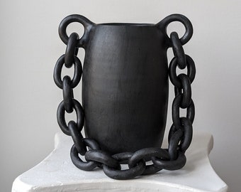 Decorative Ceramic vase | Handmade chain vase | Wheel thrown pottery vessel | Home decor vase | home accent | decor vase | unique gift vase