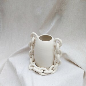 Decorative Ceramic vase Handmade chain vase Wheel thrown image 2