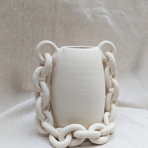 Decorative Ceramic vase Handmade chain vase Wheel thrown image 3