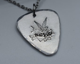 Guitar Pick Pendant Tattoo Sparrow