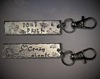 Crazy Plants and Don't Bee Theme Zipper pull, back pack, purse charm, portfolio pull, key fob with swivel lobster clasp
