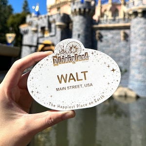 Custom Disney-Inspired Cast Member Name Badge Shelf-Sitter (Double-Sided)