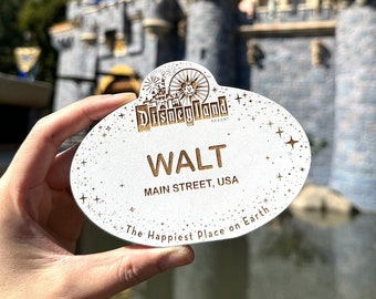 Custom Disney-Inspired Cast Member Name Badge Shelf-Sitter (Double-Sided)