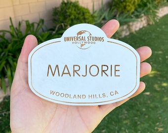 Custom Universal Inspired Team Member Name Badge Shelf-Sitter (Double-Sided)