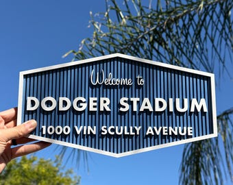 Dodger Stadium Replica Sign | Handmade 3D Wood Wall Art