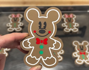 Mickey & Minnie Gingerbread Magnet Set  |  Main Street Bakery | Disney Christmas Decor