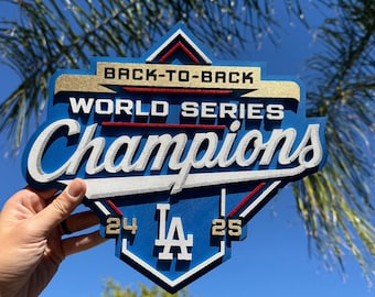 LA Dodgers 2025 World Series Back to Back Champions Sign | Handmade 3D Wood Wall Art