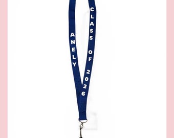 Personalized class of 2026 Lanyard Keychain,  Custom name , Class of 2026 graduation Lei